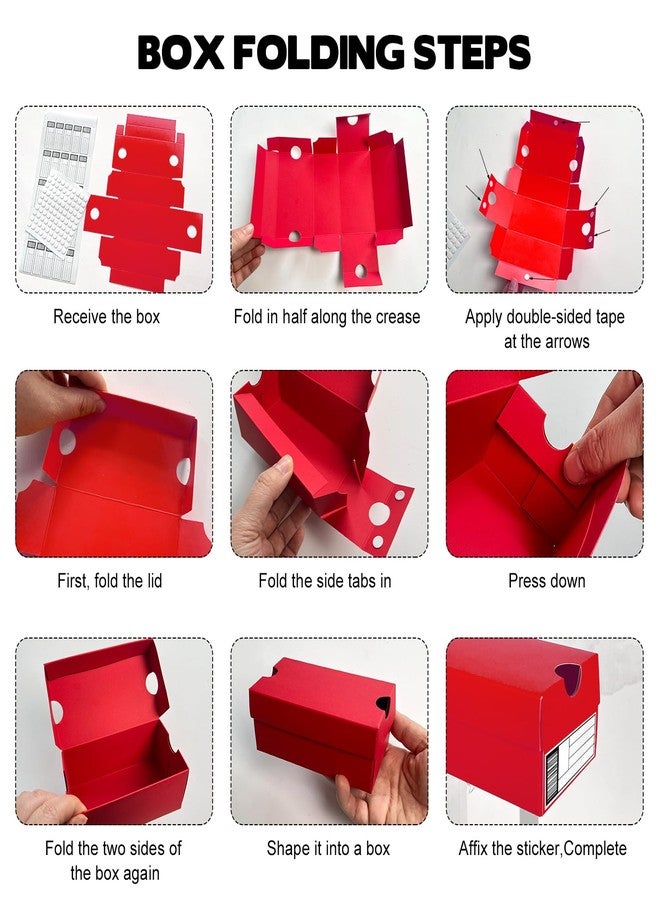 Foxtell 24 Pack Mini Sneaker Boxes for Party Favors 4.7 x 2.5 x 2 Inch Mini Shoe Gifts Boxes for Candies Cookies Snacks Sports Small Gift Case with Label for Wedding , Holiday, Birthday Party Favor (Black & Red) - Image 3